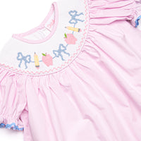 Ready, Set, School Smocked Bishop Dress, Pink