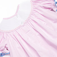 Ready, Set, School Smocked Bishop Dress, Pink