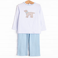 Barkley Applique Pant Set, Blue