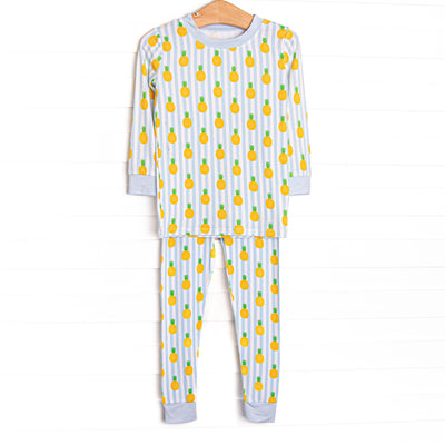 Tropic Like it's Hot Bamboo Pajama Set, Blue