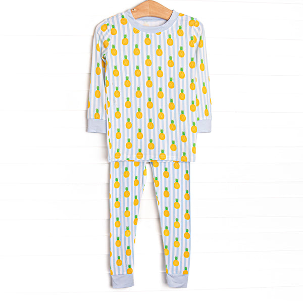 Tropic Like it's Hot Bamboo Pajama Set, Blue