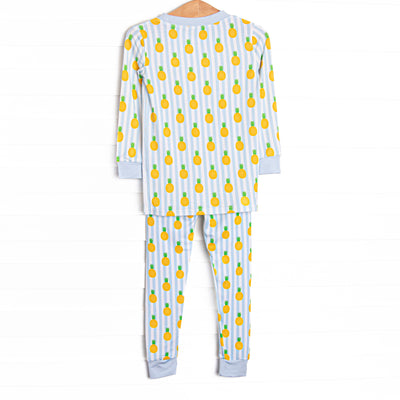 Tropic Like it's Hot Bamboo Pajama Set, Blue