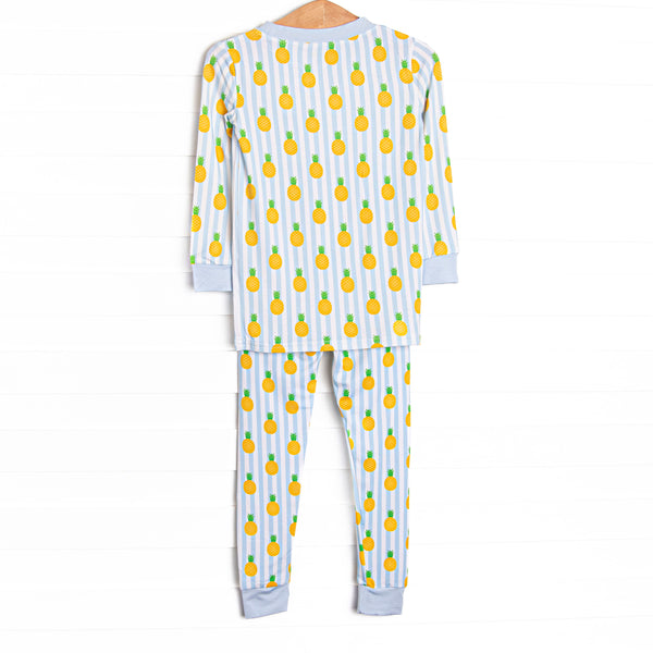 Tropic Like it's Hot Bamboo Pajama Set, Blue