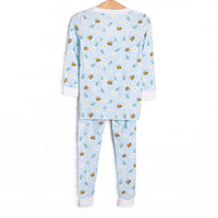 Bumble Bee Blues Bamboo Pajama Set, Blue
