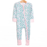 Patio Petals Bamboo Zippy Pajama, Green