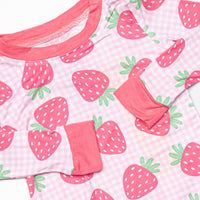 Very Strawberry Bamboo Pajama Set, Pink