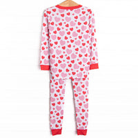 Bubbly Hearts Bamboo Pajama Set, Red