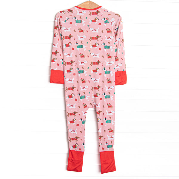 Pups and Presents Bamboo Zippy Pajama, Pink