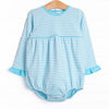 Blythe Long Sleeve Bubble, Aqua Stripe
