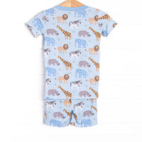 Safari Summer Bamboo Pajama Short Set, Blue