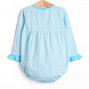 Blythe Long Sleeve Bubble, Aqua Stripe