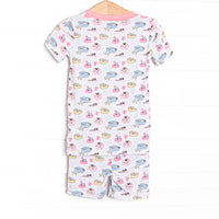 Pool Day Pooch Bamboo Pajama Short Set, Pink
