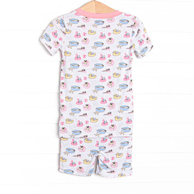 Pool Day Pooch Bamboo Pajama Short Set, Pink