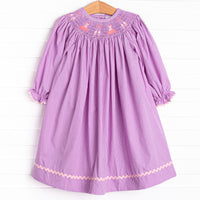 Recital Ready Smocked Bishop Dress, Purple