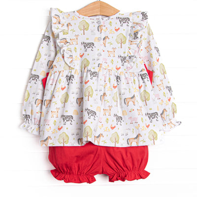 Down South Days Side Tie Bloomer Set, Red