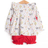Down South Days Side Tie Bloomer Set, Red