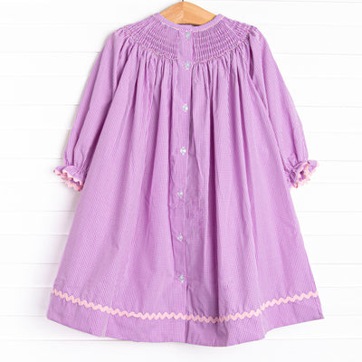 Recital Ready Smocked Bishop Dress, Purple