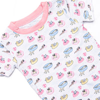 Pool Day Pooch Bamboo Pajama Short Set, Pink