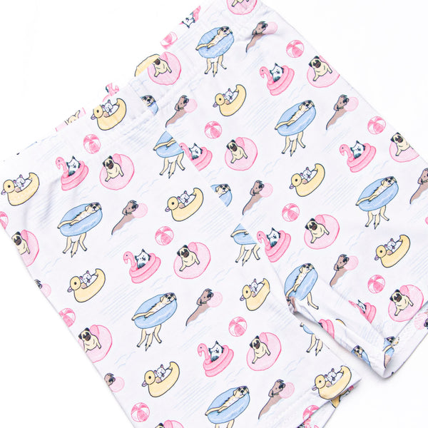 Pool Day Pooch Bamboo Pajama Short Set, Pink