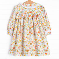 Bushel of Buds Smocked Dress, Orange
