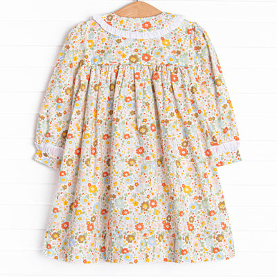 Bushel of Buds Smocked Dress, Orange