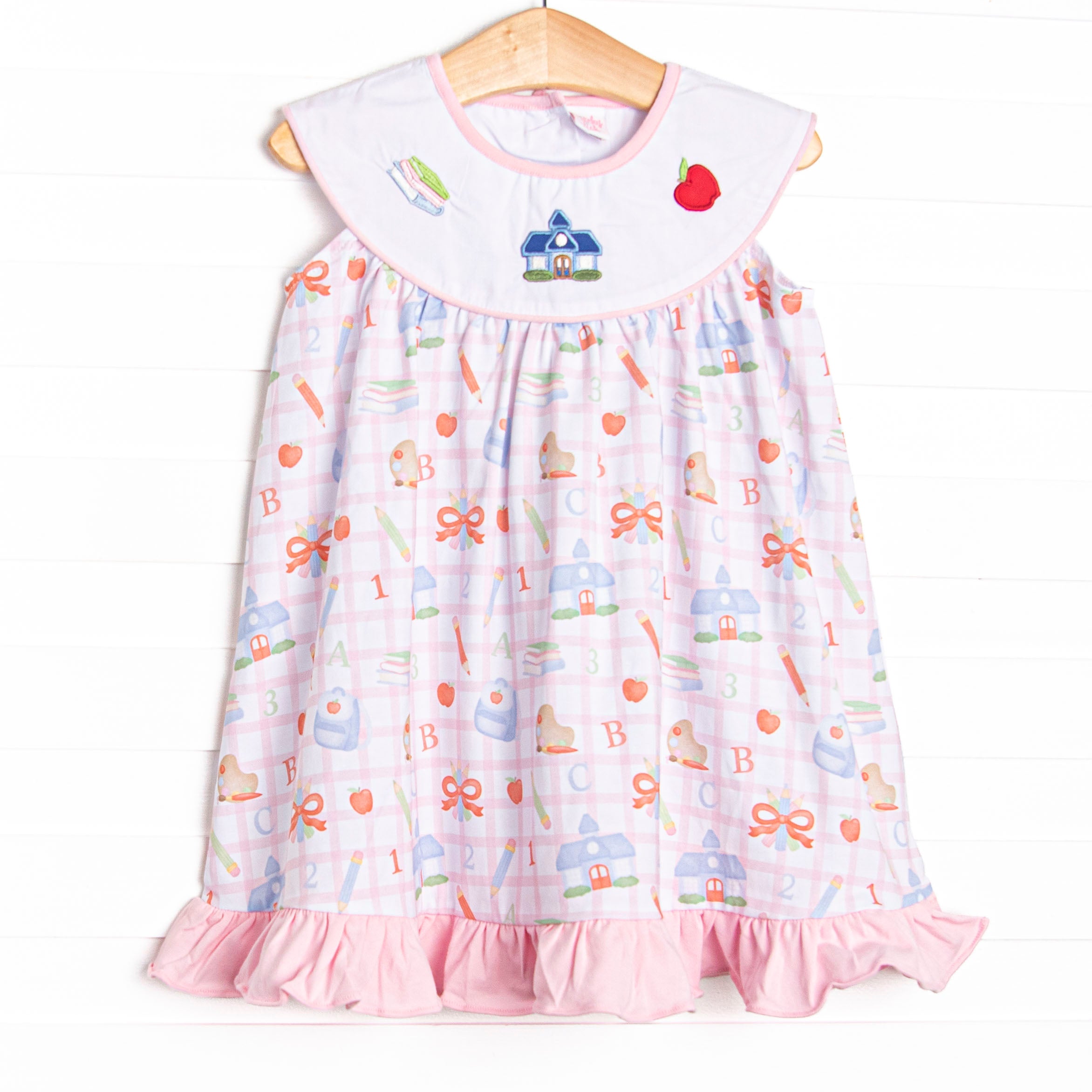 Lessons Learned Applique Dress, Pink – Stitchy Fish