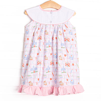 Lessons Learned Applique Dress, Pink