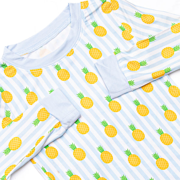 Tropic Like it's Hot Bamboo Pajama Set, Blue