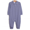 Levi Long Romper, Royal Blue Stripe