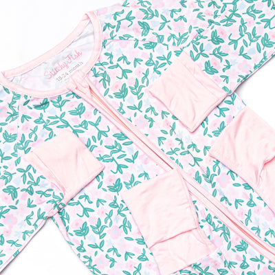 Patio Petals Bamboo Zippy Pajama, Green