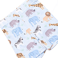 Safari Summer Bamboo Pajama Short Set, Blue