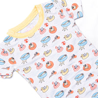 Pool Day Pooch Bamboo Pajama Short Set, Yellow