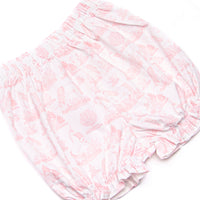 Fabled Fairytale Ruffle Neck Long Sleeve Bloomer Set, Pink
