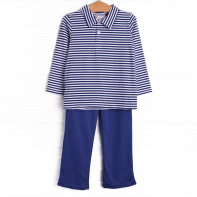 Levi Pant Set, Royal Blue Stripe