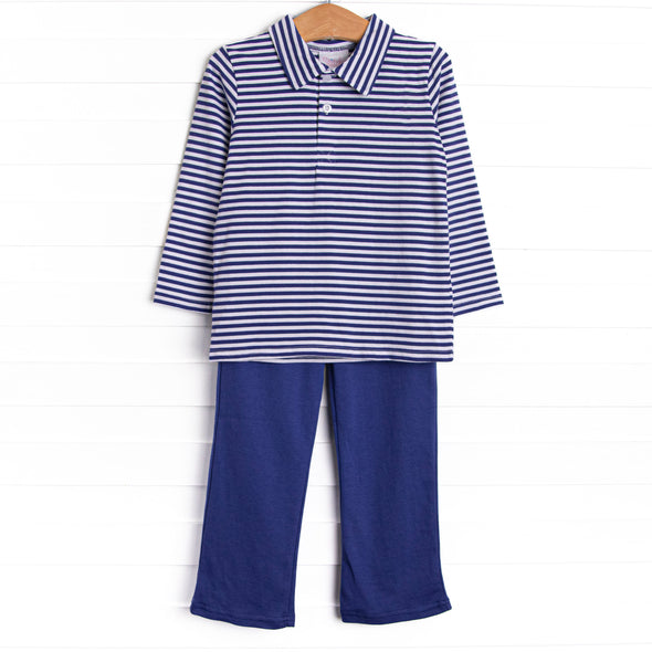 Levi Pant Set, Royal Blue Stripe