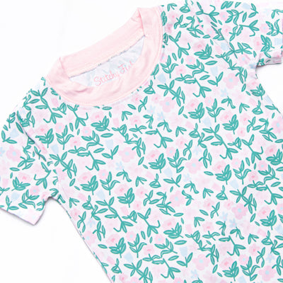 Patio Petals Bamboo Pajama Short Set, Green