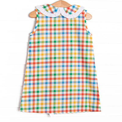 Primary School Plaid Dress, Yellow