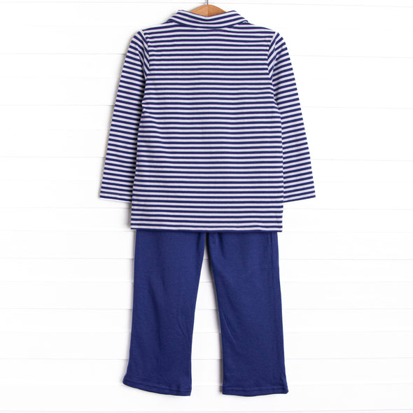 Levi Pant Set, Royal Blue Stripe