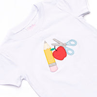 Sharp Minds Applique Top, White