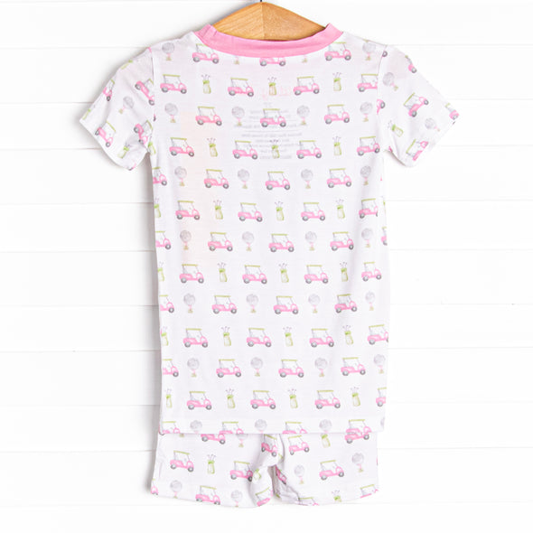 Tee Time Bamboo Pajama Short Set, Pink