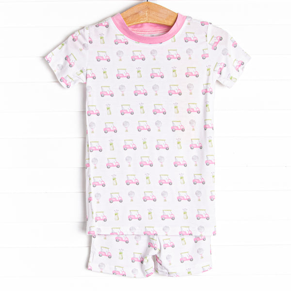Tee Time Bamboo Pajama Short Set, Pink