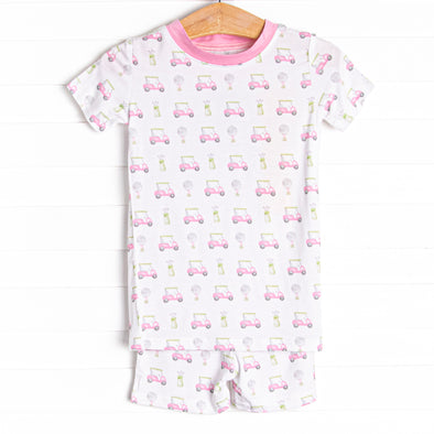 Tee Time Bamboo Pajama Short Set, Pink