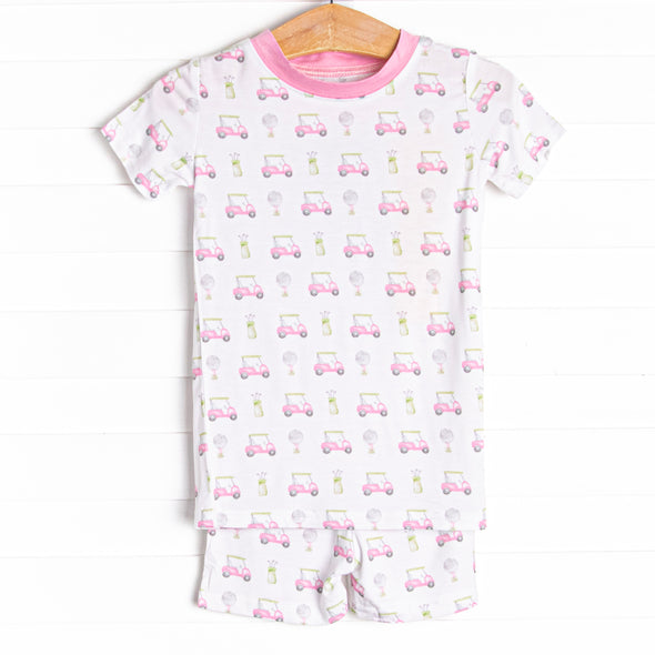Tee Time Bamboo Pajama Short Set, Pink