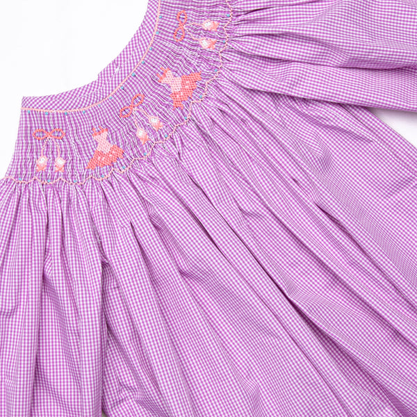 Recital Ready Smocked Bishop Dress, Purple
