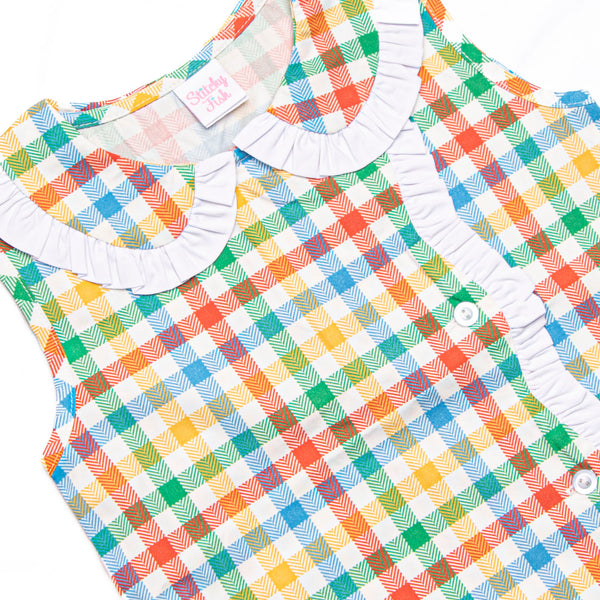 Primary School Plaid Dress, Yellow