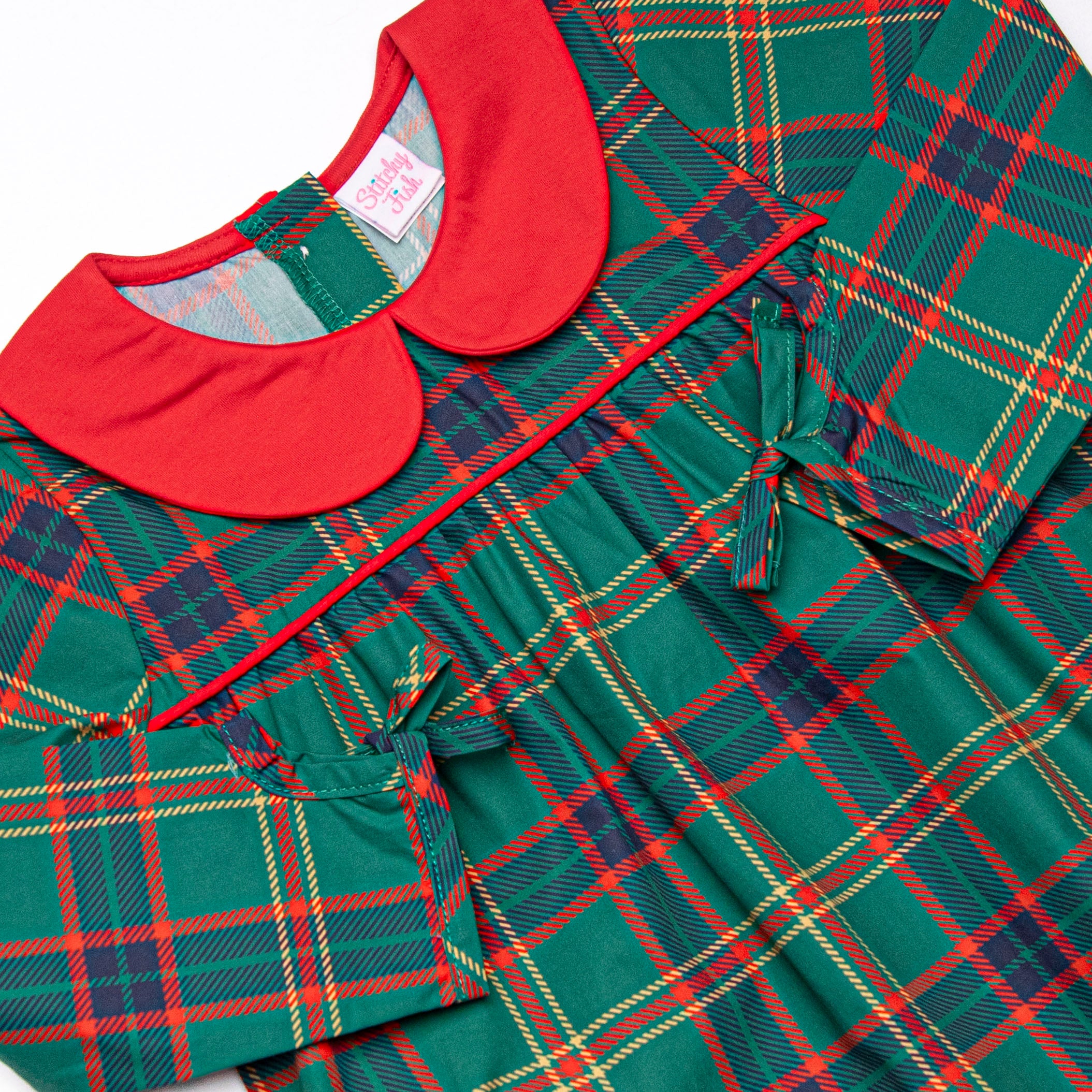 Girl's Tartan Traditions Collared Romper in Green Size 2T | Stitchy Fish Girl's Tartan Traditions Collared Romper in Green Size 2T | Stitchy Fish