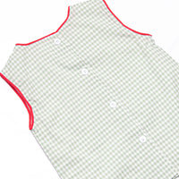 Grade School Gingham Applique Diaper Set, Green