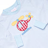 Helicopter Applique Romper, Blue