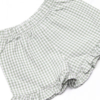 Preparatory Patch Applique Ruffle Short Set, Green
