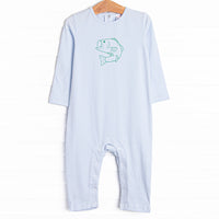 Clear Lake Catch Romper, Blue